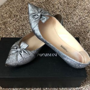 Armani Silver Party Flats
